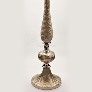 Base de metal al por mayor de aluminio fundido con hoyuelos para velas • Soporte elevador para banquetes con base de trompeta grande - Product Image 3