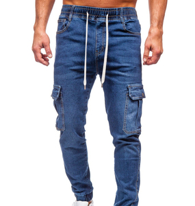 กางเกงยีนส์ผู้ชายลำลองผ้าฝ้ายเดนิม กางเกงคาร์โก้หลายกระเป๋า  ใส่โลโก้ได้ แฟชั่นใหม่  รับสั่งทำ - Product Image 4