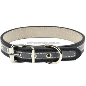 Venta al por mayor de fábrica, collar de cuero genuino para perros y mascotas con correas impermeables reflectantes recubiertas de PVC y hebilla de pasador de rodillo ajustable - Product Image 3