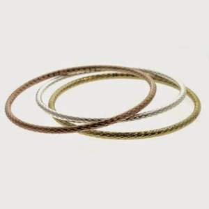 Conjunto de Joyería de Moda de Plata de Ley con Corte de Diamante Multicolor, Brazaletes - Product Image 1