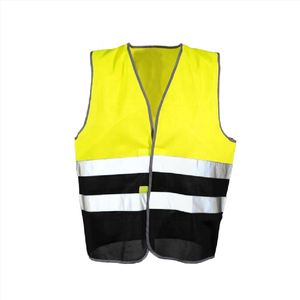 Gilet de sécurité haute visibilité Halex International HI-5745, tissu polyester 180 GSM, imperméable, jaune, panneau noir réfléchissant, personnalisable - Product Image 3