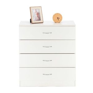 Commode blanche minimaliste à 4 tiroirs pour la maison, le sous-sol, la ferme, l'appartement, les chambres - Product Image 6