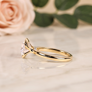 Luxury Gold Oval Cut <b>Ring</b> with Big Oval Center Stone, Open Bezel Setting and Polished Band Fine Jewelry Statement Cocktail <b>Rings</b> - Product Image 4