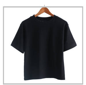 Short Sleeve Plain Dyed Jersey and Knitted Fabric Breathable Crew Neck OEM Women's Tops Ladies Casual T-Shirt - Product Image 2