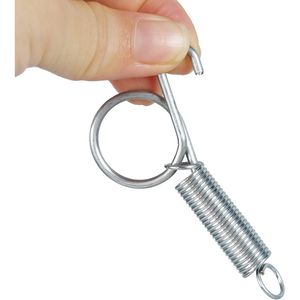 ตัวล็อคประตูกรงสัตว์เลี้ยงแบบสปริงโลหะขนาด 75 มม. 4 ชิ้น ใช้งานมือเดียว สำหรับกรงกระต่ายและกรงสัตว์เลี้ยงขนาดใหญ่ - Product Image 2