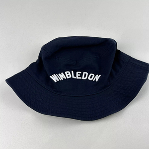 Wimbledon Cartoon Embroidered Adjustable Waterproof Cotton Bucket <b>Hat</b> <b>Navy</b> Blue Unisex Casual Adult Spring Summer Wear - Product Image 3