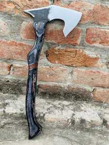 Tête de hache Tomahawk de qualité industrielle supérieure en acier au carbone avec revêtement noir, manche en bois de rose, étui en cuir véritable, 18 pouces - Product Image 6