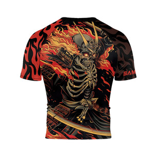 เสื้อรัดกล้ามเนื้อแขนสั้นสำหรับผู้ชาย Panda Fighter สำหรับ MMA ยิวยิตสู BJJ แกรปลิ่ง เสื้อชั้นในสำหรับต่อสู้ COMPRESSION WEAR - Product Image 3