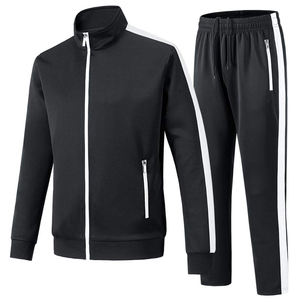Ensemble de survêtement pour homme de qualité supérieure, sweat à capuche en molleton de coton et pantalon de jogging, fermeture éclair intégrale, logo personnalisé, vêtements décontractés - Product Image 1