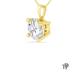 Pendentif solitaire rond en or 10K à quatre griffes avec diamant de laboratoire taille brillant, élégant et raffiné, pour grossistes, détaillants et OEM - Product Image 6