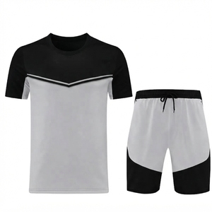 Men's Summer Quick Dry Athletic <b>Set</b> Breathable <b>Mesh</b> Short Sleeve T-Shirt and Shorts Sports Training Suit - Product Image 5