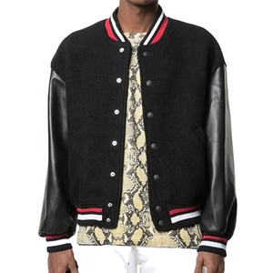 Remium-Chaqueta de lana con logo personalizado para hombre y mujer, abrigo informal con parches de chenilla, para invierno - Product Image 1