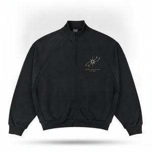 Sudadera con Cremallera Completa NOVA para Hombre, Diseño Celestial Negro, Felpa de Algodón, OEM ODM - Product Image 4