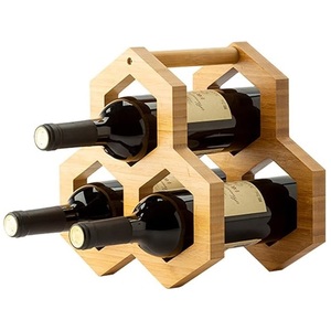 Estante para Vino Decorativo de Madera Natural, Organizador de Botellas de Vino para Ahorrar Espacio en la Despensa y la Encimera - Product Image 4