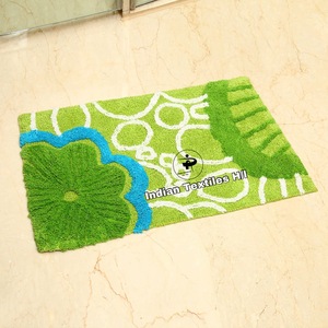 ITHL luxe rose couleur gros tapis de bain personnalisé séchage rapide tapis de bain design coton avec techniques faites à la machine pour salles de bains - Product Image 5