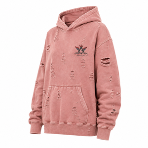 Sudadera con Capucha Personalizada para Mujer, Estilo Desgastado, Material de Algodón Grueso, Corte Holgado, Acabado Deslavado, Puños Acanalados, Capucha Ajustable, Moderna - Product Image 4