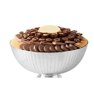 Tazón de chocolate dorado de diseño de lujo, arreglo para postres, tazón de servir de acero inoxidable ecológico para uso doméstico y hotelero - Product Image 6