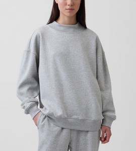 Completo da jogging da <span class=keywords><strong>donna</strong></span> personalizzato in felpa girocollo tinta unita in tessuto French Terry, casual autunnale/invernale, con pantaloni a gamba larga - Product Image 2