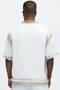 Oversized <b>Sun</b> Faded 100% Knitted Cotton Tee Custom Patch Pocket Logo <b>Drop</b> Shoulder Casual Men's shirts OEM Streetwear Supplier - Product Image 4