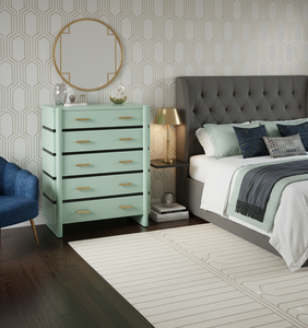 <b>5</b>-drawer Modern Eco-Friendly Chest Mango Bed <b>Frame</b> Bedroom Wholesale Indoor Custom OEM ODM Factory Direct Premium Export Quality - Product Image 3