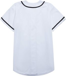 Low MOQ Customized Breathable Printed Front V-neck Short Sleeve Baseball Jersey Lightweight Durable Material - Product Image 4