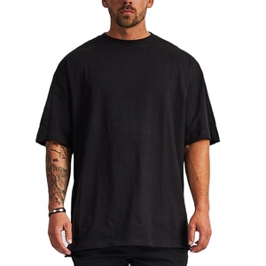 Camiseta extragrande de algodón 2025 personalizada para hombre, camiseta de talla grande y alta, tela de jersey con estampado de logotipo holgado, venta al por mayor, 100% - Product Image 2