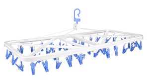 50 Clip <b>Foldable</b> Rectangle Plastic <b>Clothes</b> <b>Drying</b> <b>Rack</b> With Pink Clips Hook Type For Laundry Room Durable Design - Product Image 2