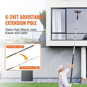 Perche télescopique robuste en alliage d'aluminium de 24 pieds, outil de nettoyage multifonctionnel avec système de verrouillage à bascule - Product Image 4