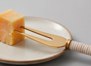 Modern <b>Cheese</b> <b>Knife</b> <b>Set</b> Of 3 With Gold Finish And Rope Handles Dishwasher Safe Ideal For Serving Use And Cutting Use - Product Image 6