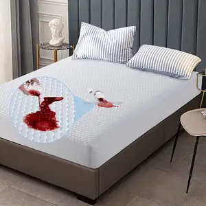 प्रीमियम ठंडा निविड़ अंधकार रानी आकार गद्दे रक्षक गद्दा पैड कवर सज्जित चादर सांस - Product Image 1