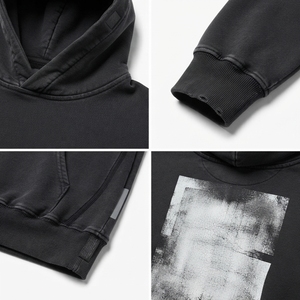 Sweat à capuche oversize en molleton Sherpa bio pour homme, effet vieilli, style streetwear de luxe, hiver - Product Image 4