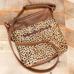 Sac fourre-tout en cuir véritable à imprimé léopard pour femme, sac à bandoulière décontracté, grande capacité, sac à main tendance pour usage quotidien - Product Image 6