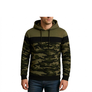 Sudadera con capucha de camuflaje premium con cremallera, de algodón grueso y transpirable, con logotipo bordado personalizado y de alta calidad artesanal. - Product Image 6