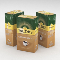 Café moulu Jacobs Kronung 250g, torréfaction allemande premium, saveur riche, pour expresso et filtre.