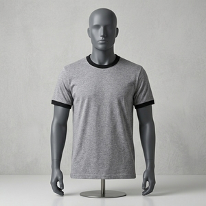 Camisetas de manga corta para hombre, corte regular, 100% algodón, lisas, personalizables, de alta calidad, transpirables, de secado rápido, a bajo precio. - Product Image 3