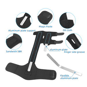 Attelle de Stabilisation des Doigts à Deux Plaques en Aluminium Réglables avec Crochet et Boucle SBR pour Immobilisation des Doigts - Product Image 2