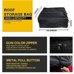 Sac de toit de voiture noir imperméable de 8 à 13,5 pieds cubes, porte-bagages de toit avec sangles robustes pour TOUTES les voitures - Product Image 2