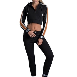 Ensemble de survêtement pour femme en deux pièces, streetwear, lourd, uni, délavé à l'acide, délavé au soleil, avec un sweat à capuche à patchs usés, 2026 - Product Image 4