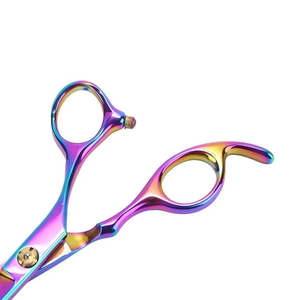 Rainbow Hair Scissors Professional Thinning <b>Shears</b> Stainless Steel Right Handed Salon Cutting Tools with Black Case - Product Image 5