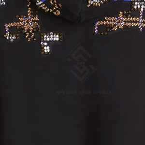 Sudadera con Capucha para Hombre, Diseño Holgado, Mezcla de Algodón, con Pedrería, Forro Polar para Invierno, Colores y Logotipo Personalizables, Alta Calidad, Gran Venta, Servicio OEM - Product Image 5