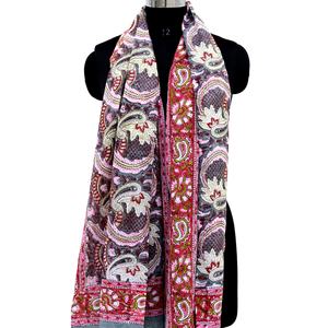 Foulard en coton imprimé Paisley Block multicolore fait à la main, voile haut sarong indien, châle paréo de créateur pour l'été - Product Image 1
