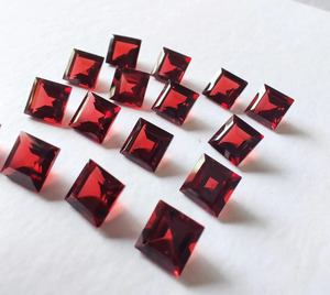 Granate natural/calidad AAA+/si es limpio/granate rojo de Mozambique, corte cuadrado/faceteado/7x7 mm - Product Image 5