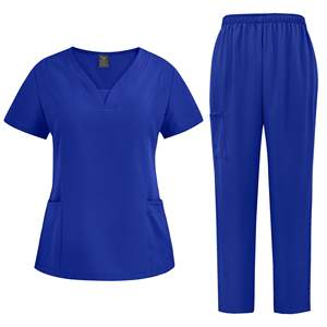Ensembles de blouses médicales décontractées en tricot pour femmes, grandes tailles, 72% polyester, 21% viscose, 7% élasthanne, uniforme médical d'hôpital - Product Image 2