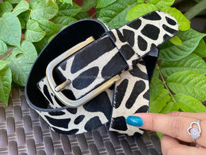 Cinturón de piel auténtica con relieve, informal, Vintage - Product Image 3