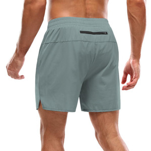 Shorts de sport pour hommes avec fermeture éclair et motif lettres, en polyester et coton, pour le fitness, la course à pied, les entraînements, décontractés, imprimés sur mesure - Product Image 5
