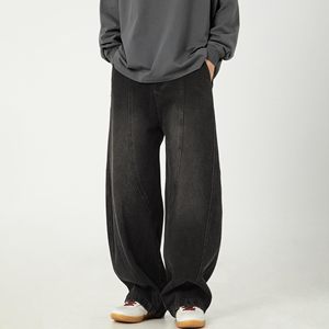 Jean baggy vintage délavé à l'acide pour homme, coupe ample, jambe large, en denim de haute qualité, personnalisable - Product Image 5