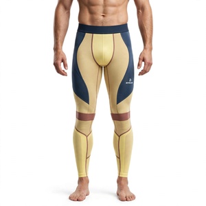 Leggings de compression intégrale pour hommes, couleur personnalisée, taille élastique, séchage rapide, pour entraînement et sport - Product Image 1