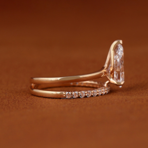 2.00 CT Pear Cut Lab Grown Diamond Engagement Ring IGI Certified 14KT <b>Solid</b> Yellow Gold Bypass Pave Setting Diamond Ring - Product Image 2