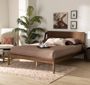 เตียงไม้สักแท้สไตล์โมเดิร์นมินิมอล Auberge du Soleil หัวเตียงโค้ง ขาเรียว สไตล์สแกนดิเนเวียน สีธรรมชาติ รับประกัน 3 ปี - Product Image 4