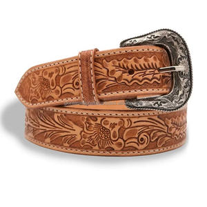 Cinturón de herramientas de cuero occidental genuino grabado floral de mano de obra de calidad para vaquero vaquera elegante conjunto de hebilla antigua vintage - Product Image 5